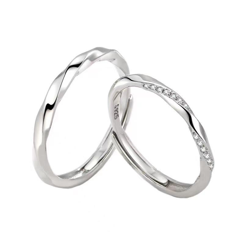 S925 Sterling Silver Endless Love Couples Rings - Unisex Openable Matching Rings, Women's Fashionable Valentine's Day Gift
