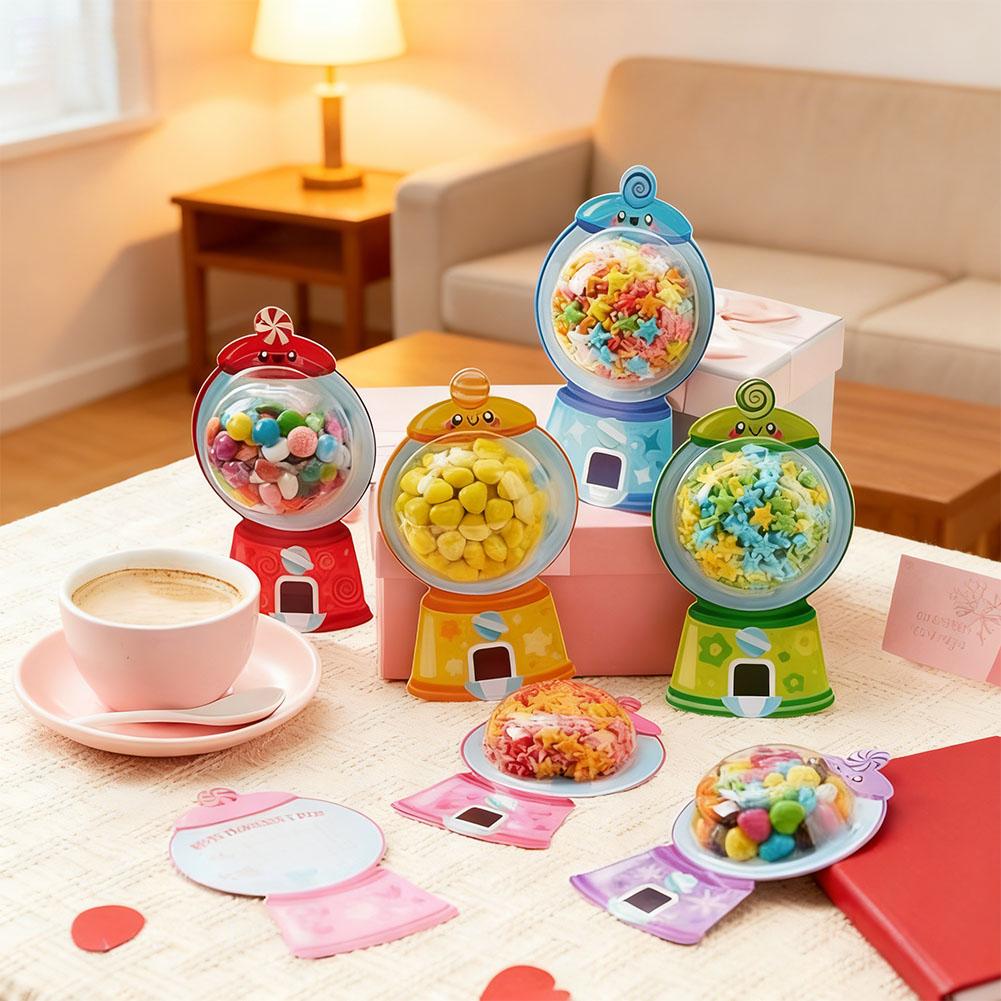 18/36 Pezzi Dispenser di Caramelle Trasparente Carte Macchina Distributrice di Palline di Gomma Pop-up Carta Fai da Te Carta per Caramelle Sacchetto per Caramelle Artigianato Scambio Regalo