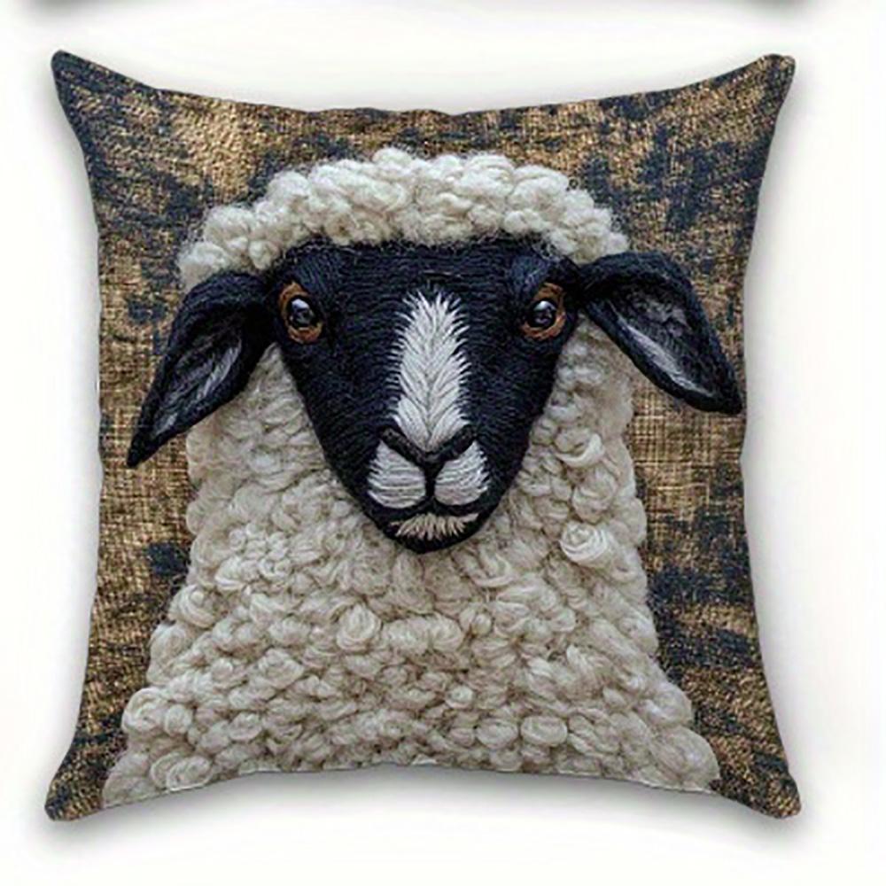 1/4pcs Sheep Patterned Pillowcases Sofa cushion cover home bedroom room decoration