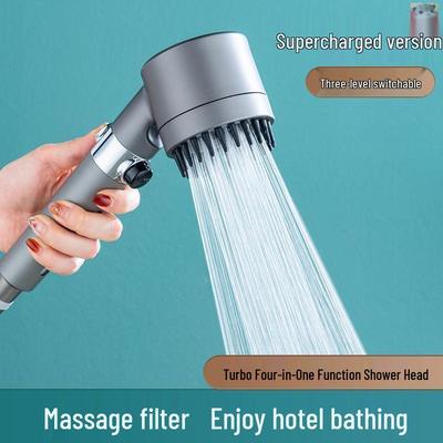 Three-Speed Pressurized Shower Head with Massage and Water Stop