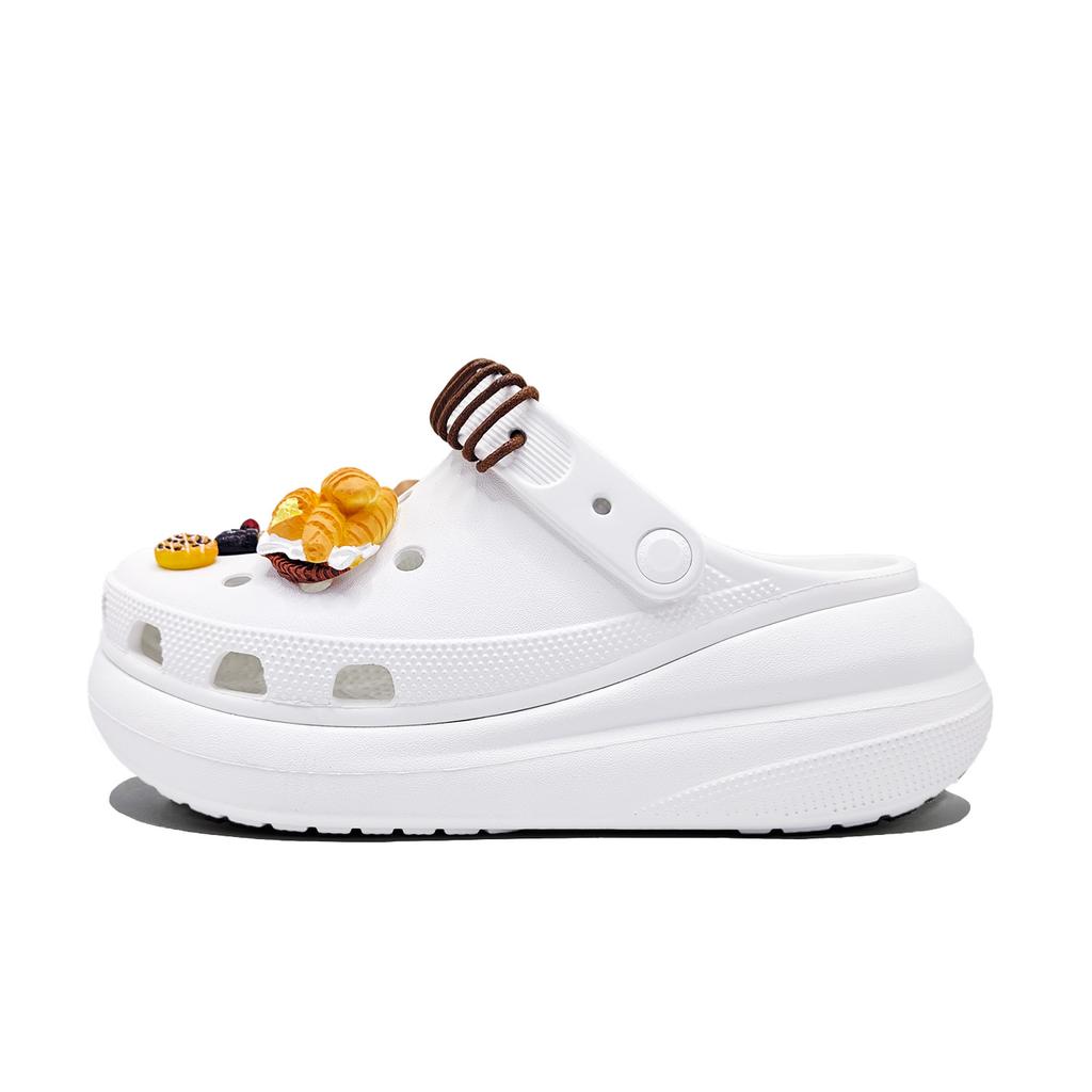 Crocs Crush Clog EVA Fun Mix & Match Cute Sweet Fun Food Theme Versatile Fashion Hole Shoes Unisex White