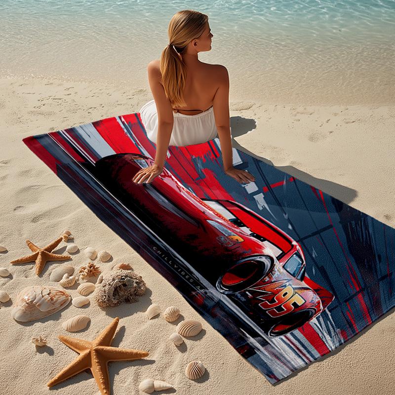 Racing car Beach Towel Microfiber Beach Towel Super Soft & Absorbent for Bath, Beach, Travel Bath Time Accessory, Fan gifts