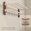 Handun Drill-Free Walnut & Space Aluminum Bathroom Rack Set