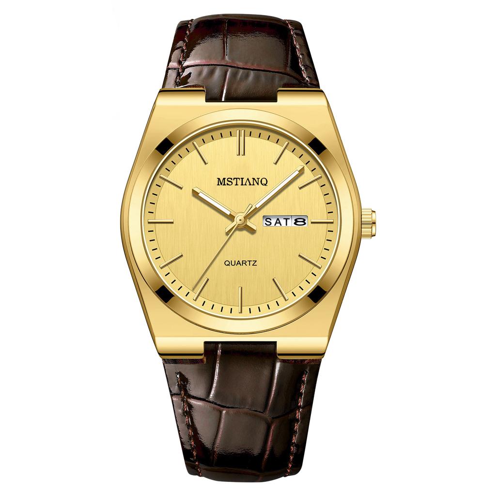 Fashion High-End Watches Men'S Business Casual Bi-Date Boys Glow-In-The-Dark Quartz Watches Men