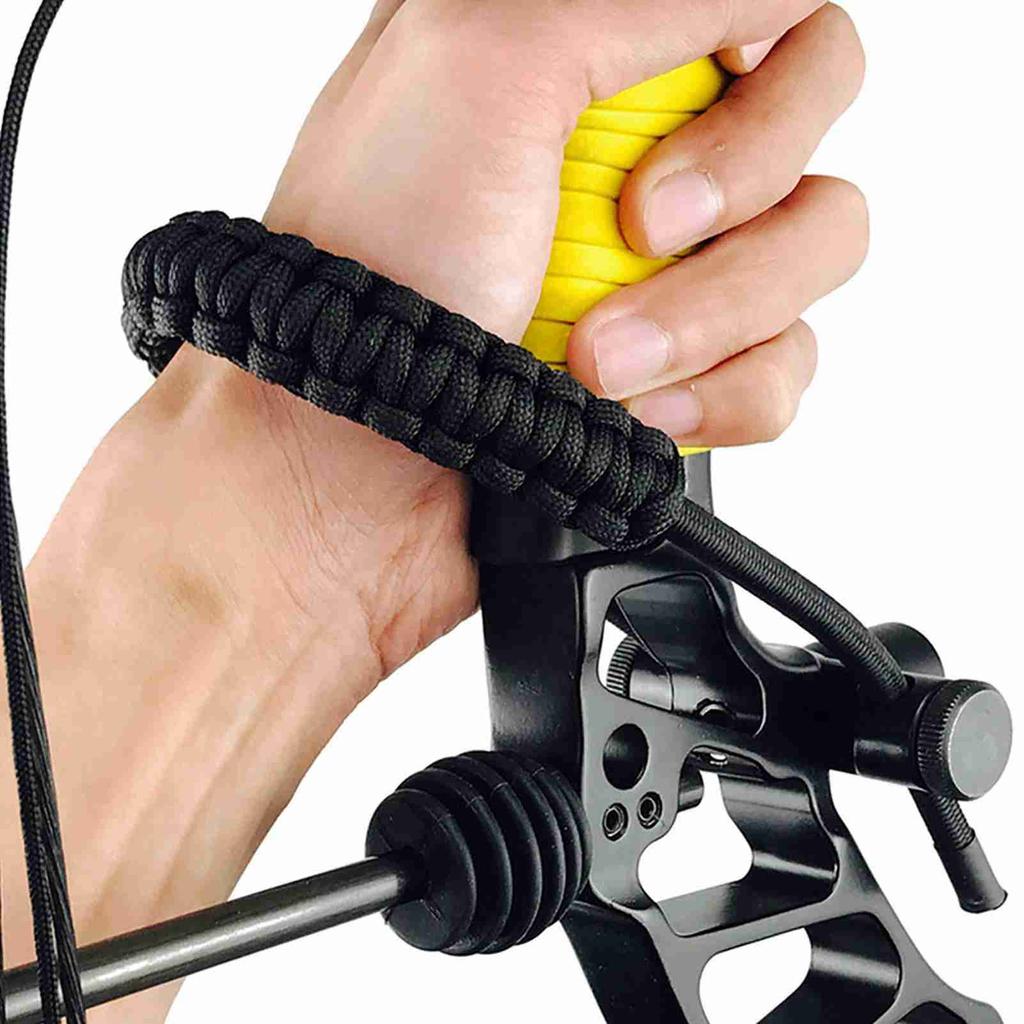 1Pc Archery   Compound Bow Wrist Sling   Cord Rope For Adult (Black)
