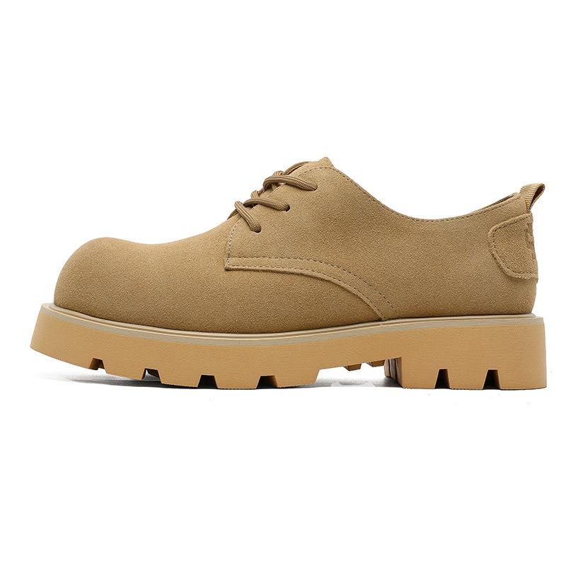 Men Thick Soles Low-cut Rhubarb Boots Soft Soles Non-slip Fashionable Men's Shoes