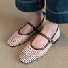 Soft leather version~ French cool single shoes women's 2025 summer woven retro light mouth ballet shoes breathable Mary Jane shoes