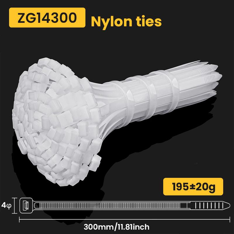 100/200g Self-locking plastic nylon tie white Zip wraps strap nylon cable tie set fastening ring Loop Wire Wrap For Home