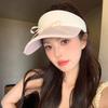 Spring and summer hat women's ice silk bow sunscreen empty top hat dopamine sun hat cycling sun hat tide