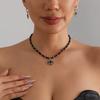 Dark Less Delicate Diamond-encrusted Flower Pendant Fashion Temperament Collarbone Chain Necklace
