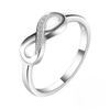Anello da Donna in Argento Sterling 925 Design di Nicchia Figura 8 Moda Micro Zircone Regalo per Festa di Compleanno Anniversario