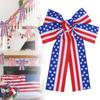 Patriotic Ribbon Bow with Star and Stripe Pattern for Indoor Outdoor Decoration Festival Party Supplies Home Office Use