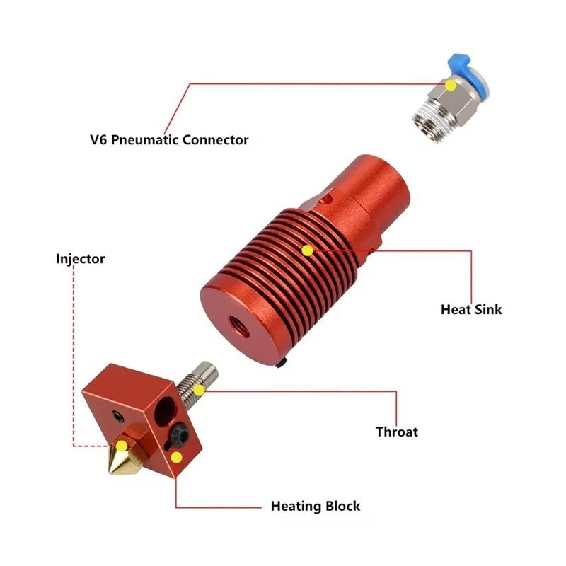 3D-skriverdeler for CR10S Pro Ender 3 Hotend-sett 0,4 mm dyse varmeelement termistor ekstrudering montert ekstruder for CR-10 MAX