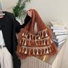 Knit Tassels Hobo Bags Bohemian Underarm Bag Ethnic Style Tote Bags for Women Work Shopping Travel Daily