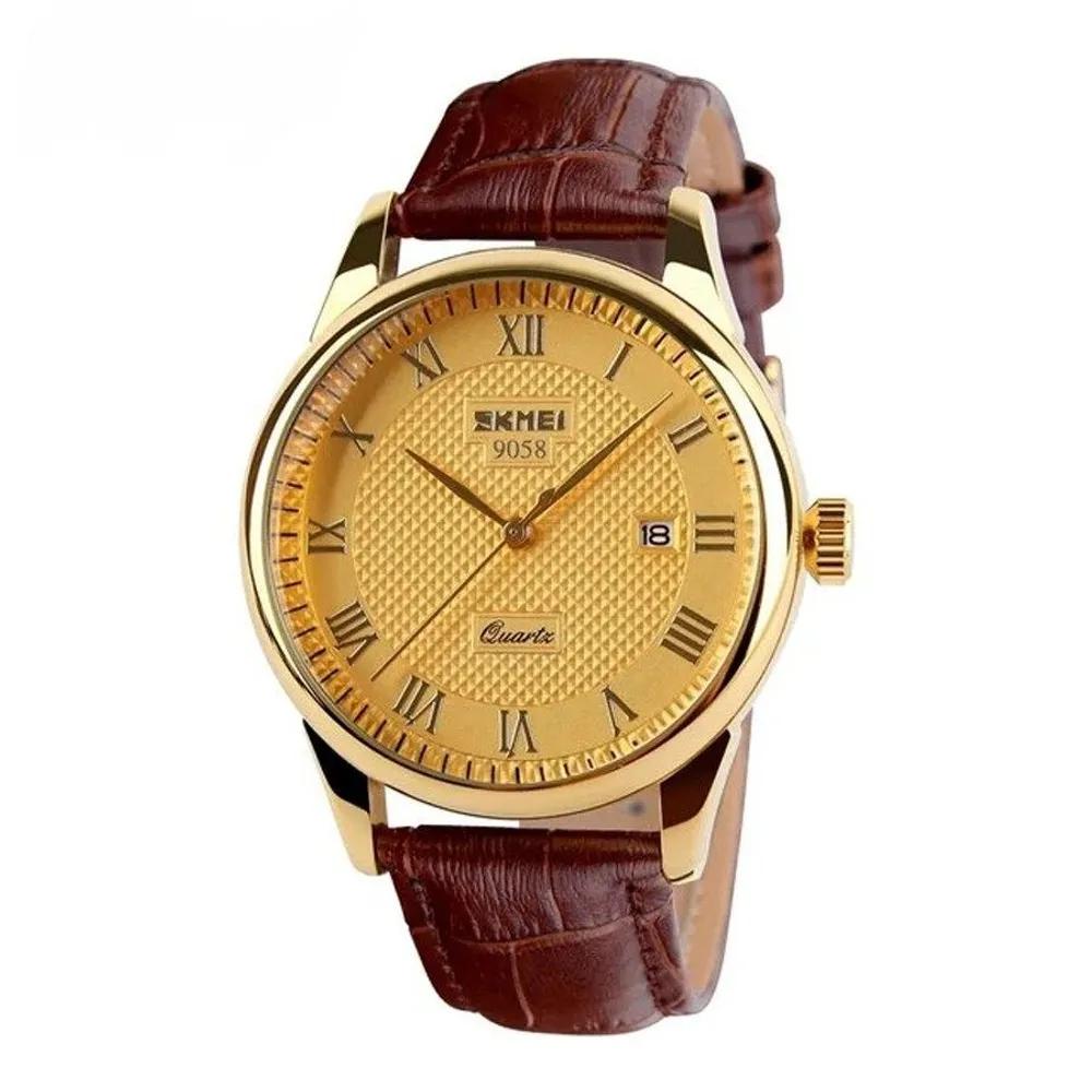 LABTIMES Men s Gold Suit Classic Analog Leather Band Wristwatch Gold White (Men s)