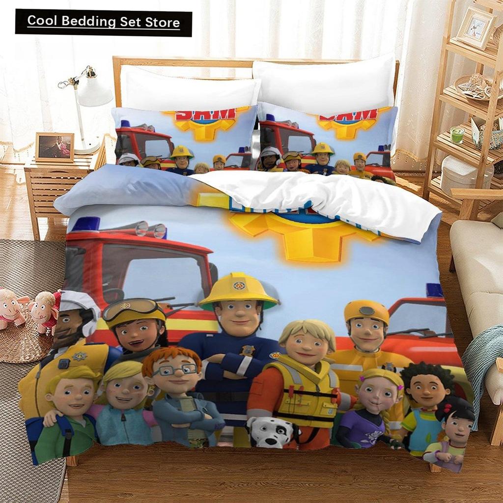 Drukowanie 3D Anime Prześcieradło Strażak Sam Zestaw Pościeli Pojedynczy Bliźniaczy Pełny Queen King Size Zestaw na Łóżko Sypialnia dla Dorosłych Dzieci Zestawy Poszewek na Kołdrę
