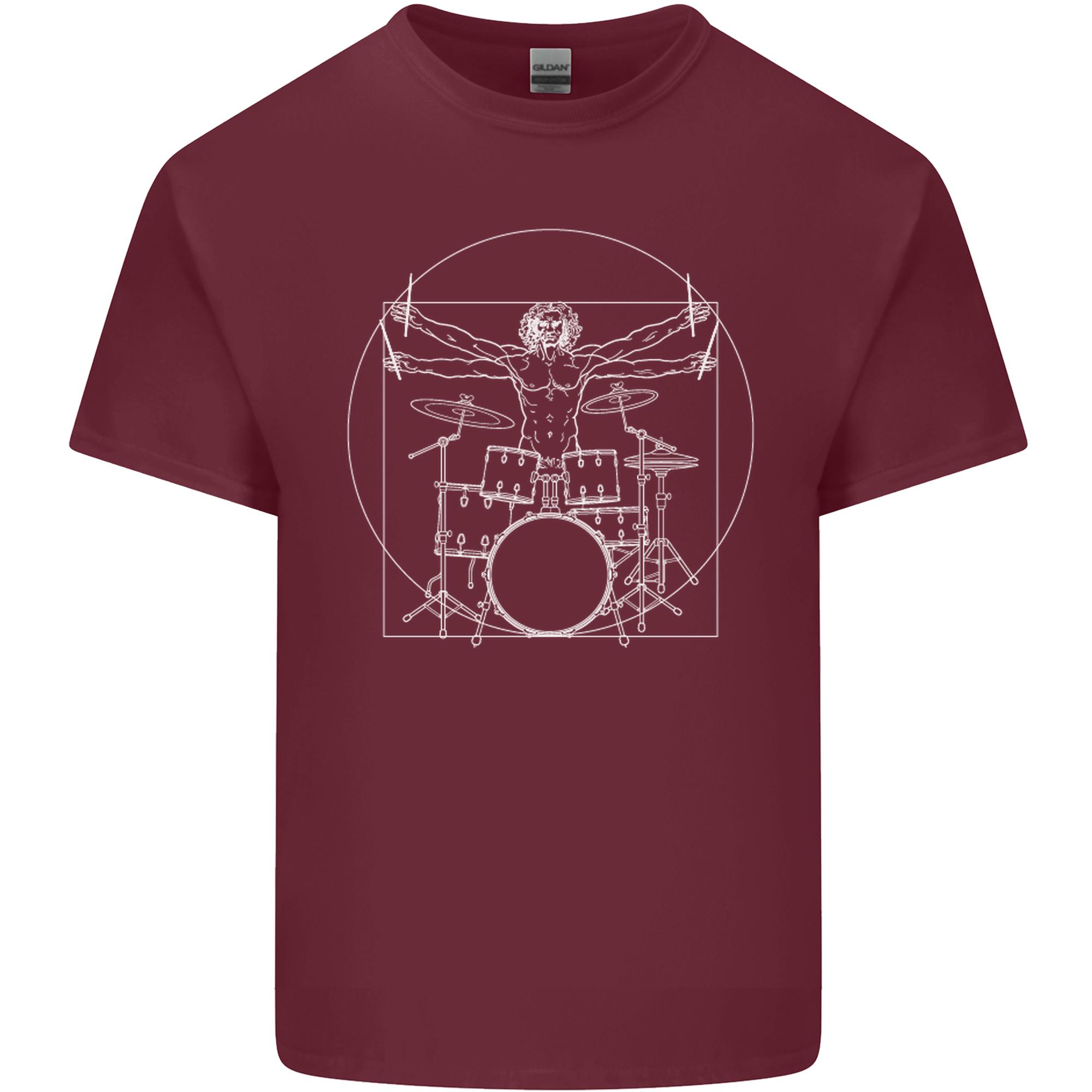 Vitruvian Drummer Funny Drumming Unisexs Light Cotton TShirt S