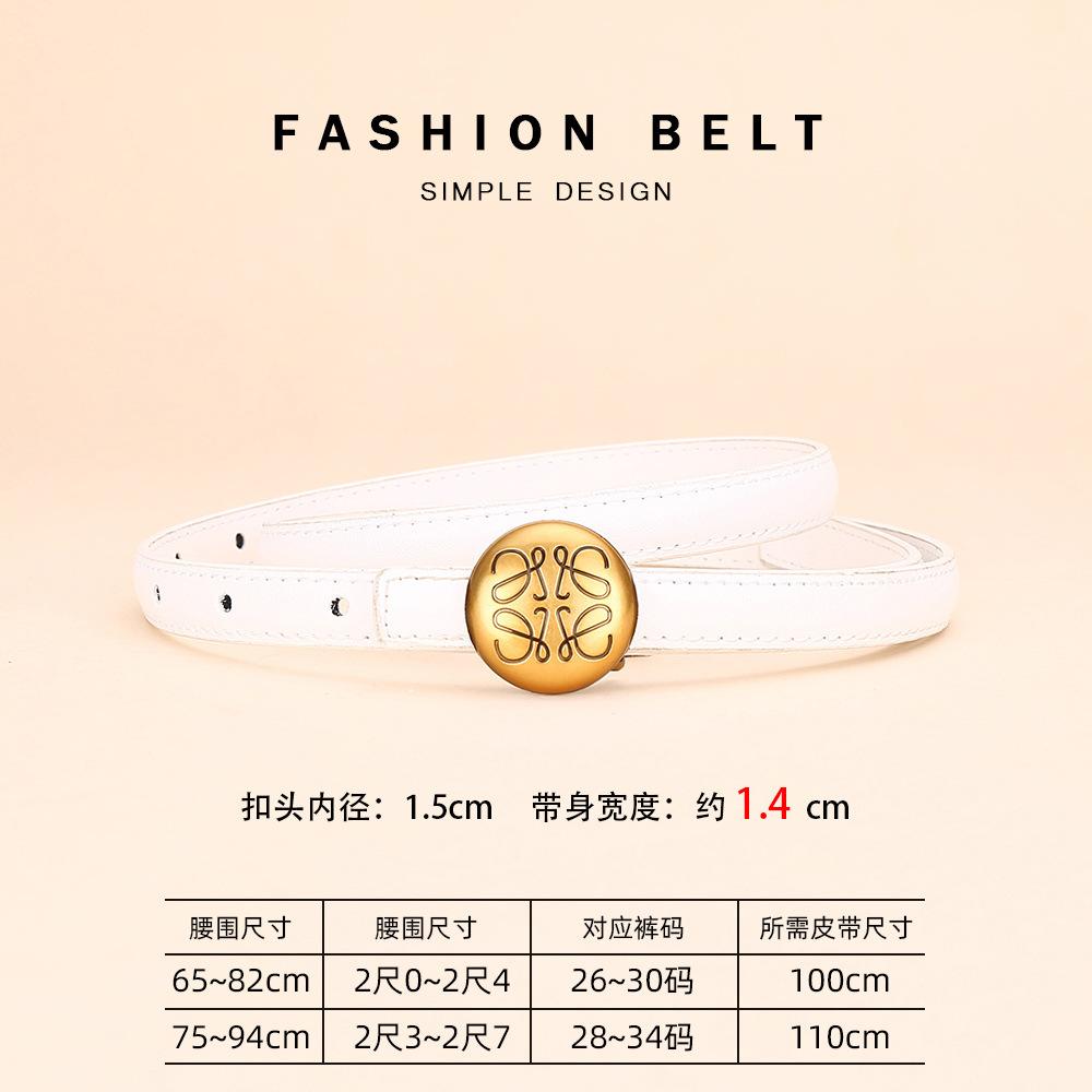 

Кожаный ремень женский ремень женский из коровьей кожи сплав круглая пряжка ниша декоративная юбка высокого класса талия женская 110cm