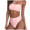 Women's Sexy Color Bralette Tops Bikini Set Two-Piece Swimsuit
