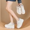 New Spot Round Head Little White Shoes Women's Spring Platform Heightening Versatile Single Shoes Casual Fashion Laceup Women's Shoes