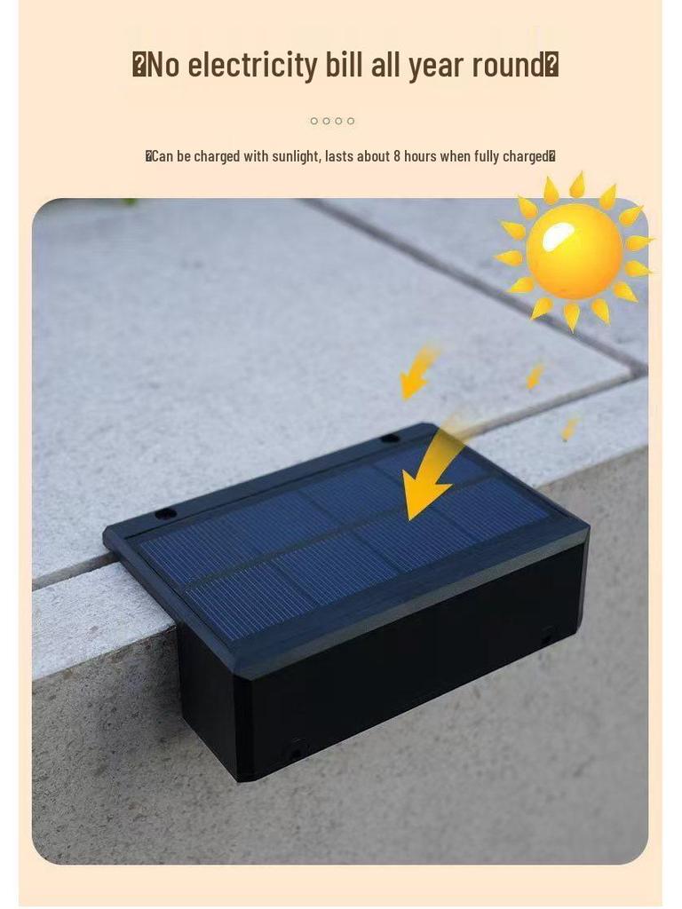 Solar Wandfluter für Außen - Wasserdichter Landschaftsstrahler für Garten, Balkon, Villendekoration
