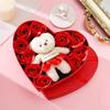 10 Artificial Flowers Valentines Day Gift for Her Rose Gift Box with Cute Bear Romantic Mothers Day Wedding Valentine's Day