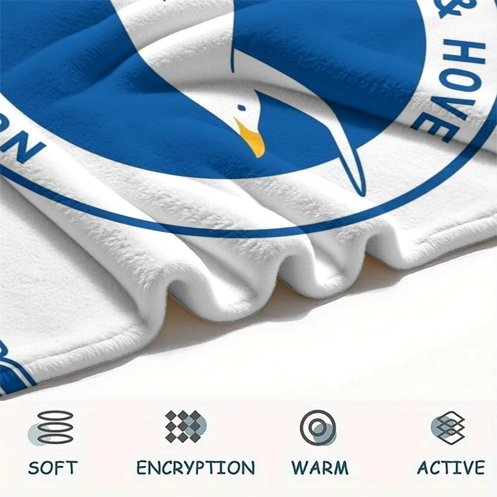 1PC Custom Name Brighton&Hove Albion Patterned Flannel Blanket Suitable For All Seasons for Home Decor Warmth and Comfort Gifts Holiday Present