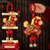 Year of the Horse Lucky Opening Pouch Charm Red Embroidered Horse & Fortune Bag Hanging Ornaments for Chinese New Year