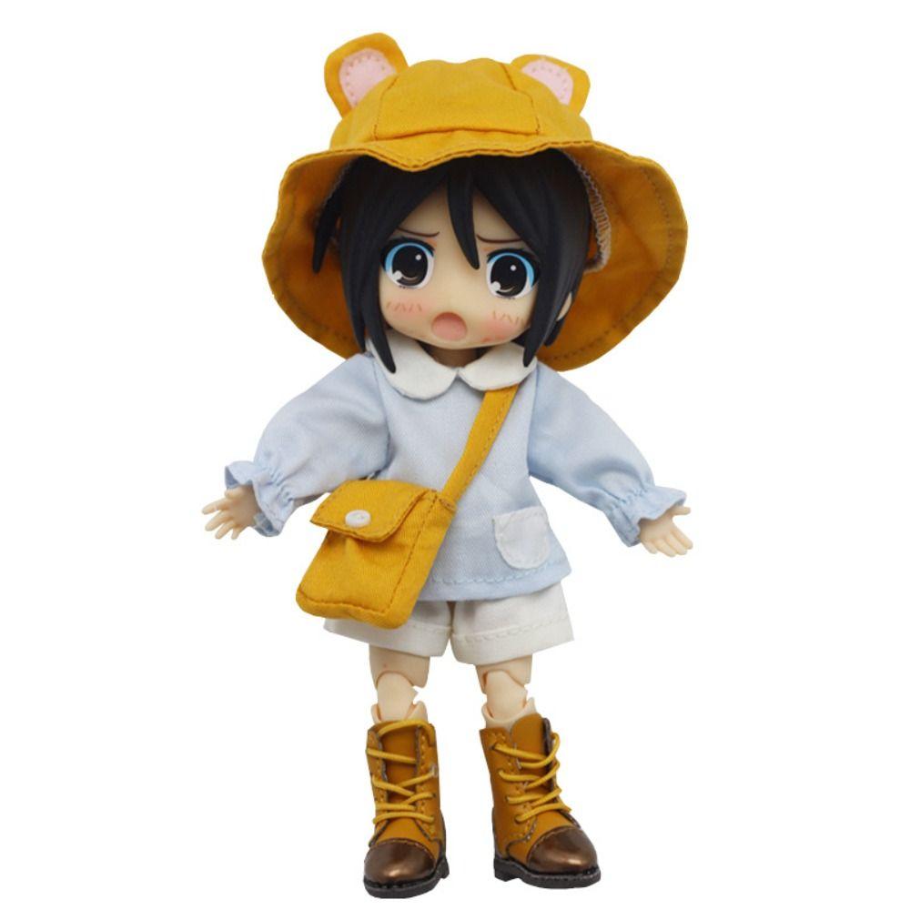 Fischerhut Obitsu11 Schuluniform Hasen-Bärenohren BJD Puppen Outfit 1/12 Puppen