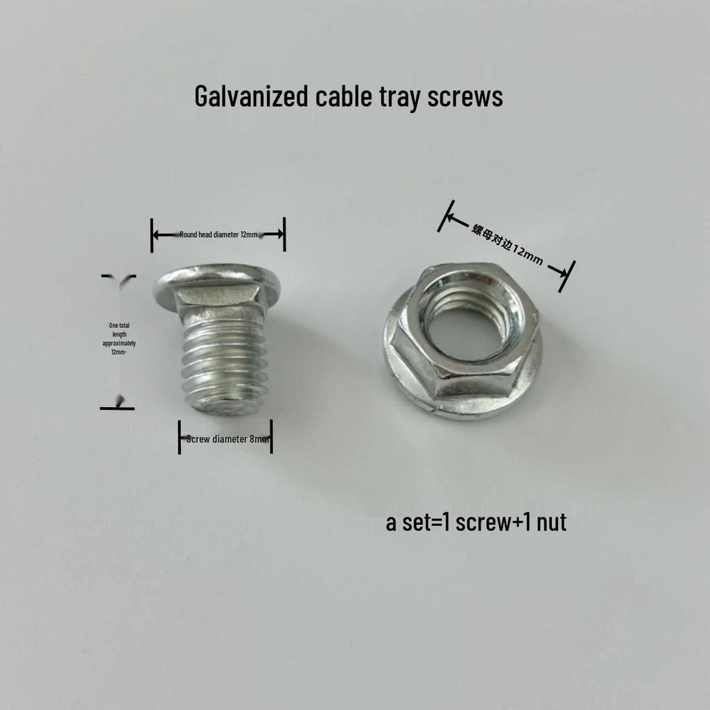 M8 Galvanized Flat Head Carriage Screw for Cable Tray and Trunking