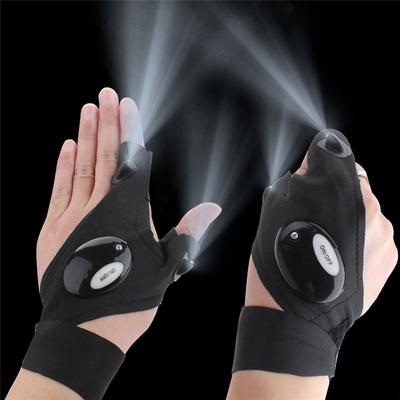 FTK Waterproof Fishing Gloves with LED Flashlight, Rescue and Riding Tools, Practical and Durable Fingerless Gloves