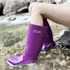Rain Shoes Women's Fashion Models Wear High Rain Boots Waterproof Shoes Non-slip New Long Rubber Shoes Kitchen Water Shoes Light and Soft