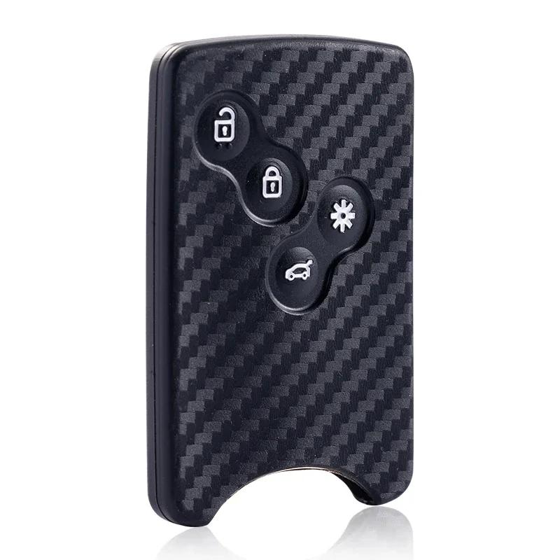 Carbon Fiber Style Car Key Case Cover For Renault Megane Kadjar Laguna3 Clio4 Captur Stage Scenic3 Koleos Logan Nema Fluence Zoe