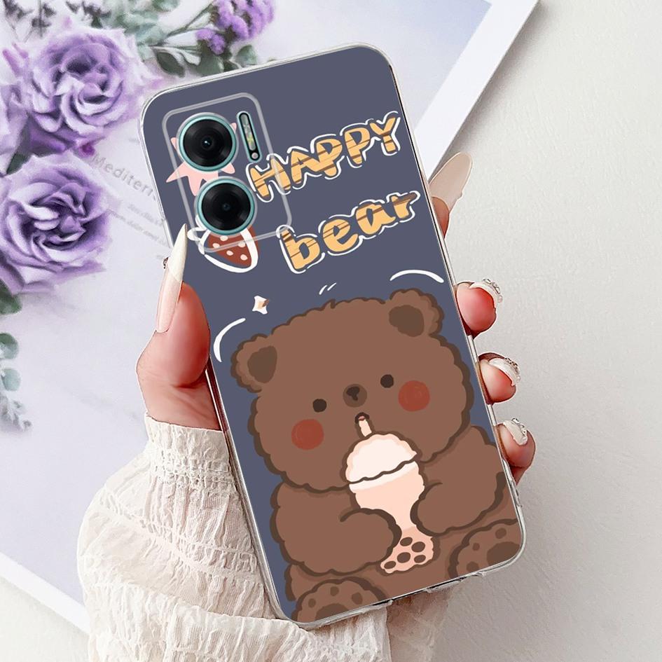 For Xiaomi Redmi Note 11E 5G Case Popular Flower Love Heart Soft Silicone Capa Back Cover For Xiaomi Redmi 10 11 Prime 5G Bumper