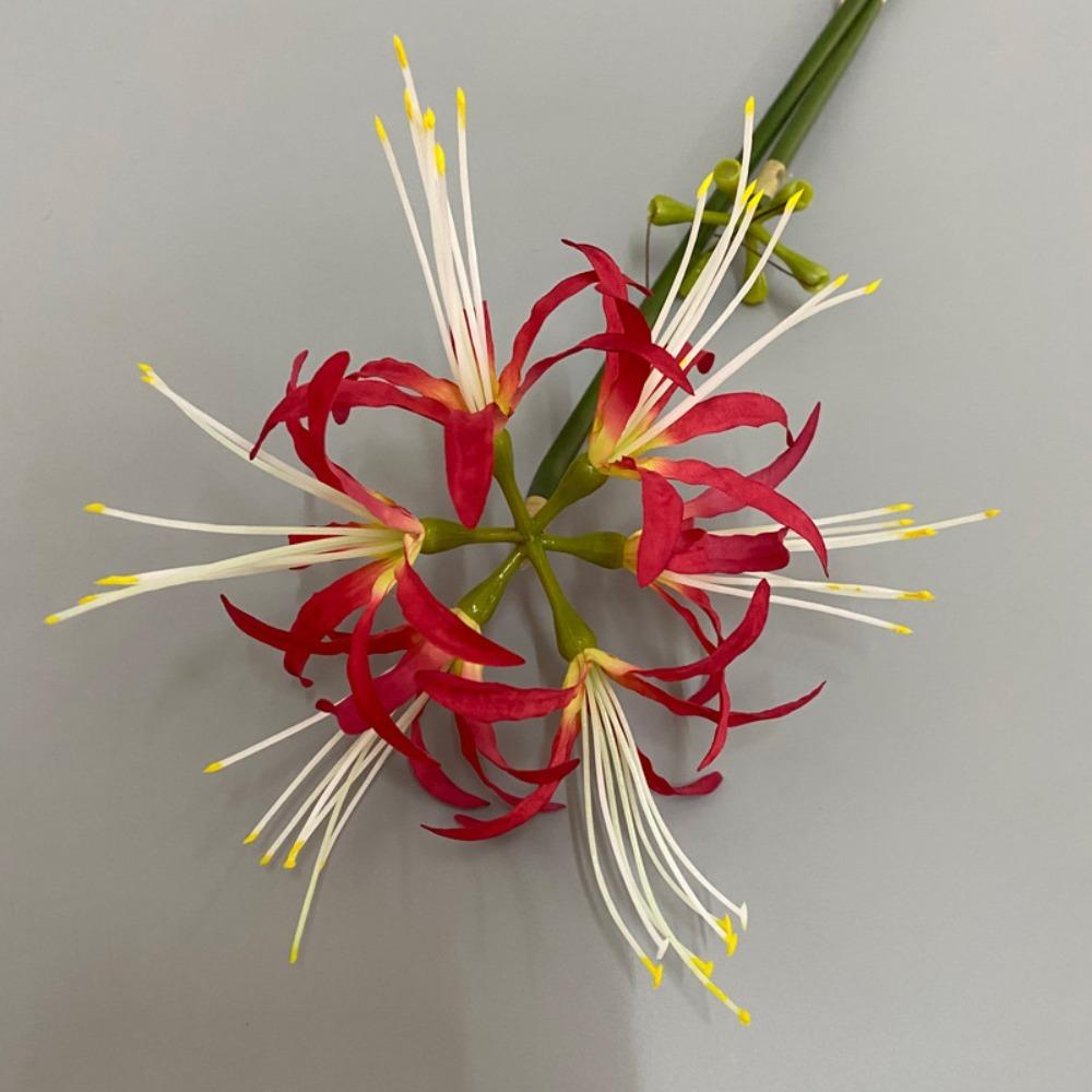 Silk Material Artificial Higanbana Flower 60cm Length Handmade Craft Plastic Silk Flower Plastic Fake Flower Home Decoration