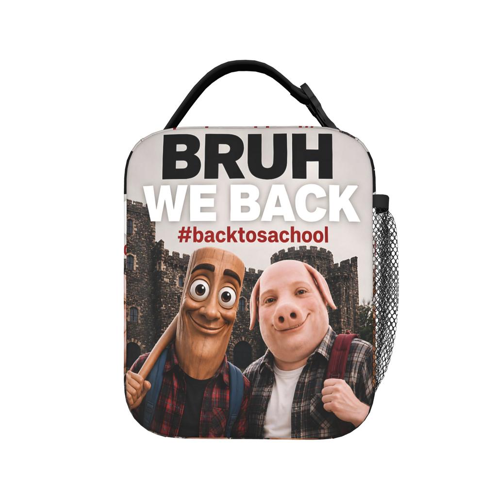 John Pork Tung Tung Tung Sahur Back to School Brainrot Gifts Lunch Bag Lunch Box Picnic Cooler Bag Casual Thermal Lunch Bags