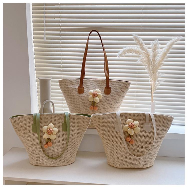 Casual Street Style Woven Shoulder Bag For Women Large Capacity Tote Bag Trendy Summer 2023 New Arrival