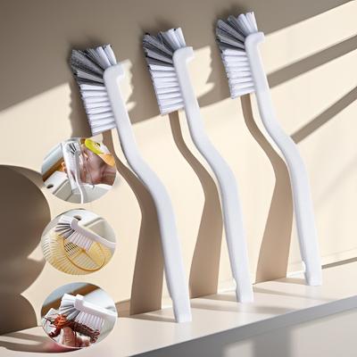 Japanese Style Sink Brush Cleaning Cup Brush with Long Handle Elbow Design Tail Hole Wall Hanging Crevice Cleaning Accessories