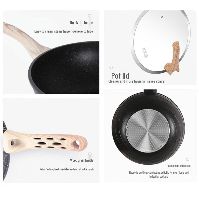 Chuidahuang 30cm Antihaft-Maifan-Stein-Wok