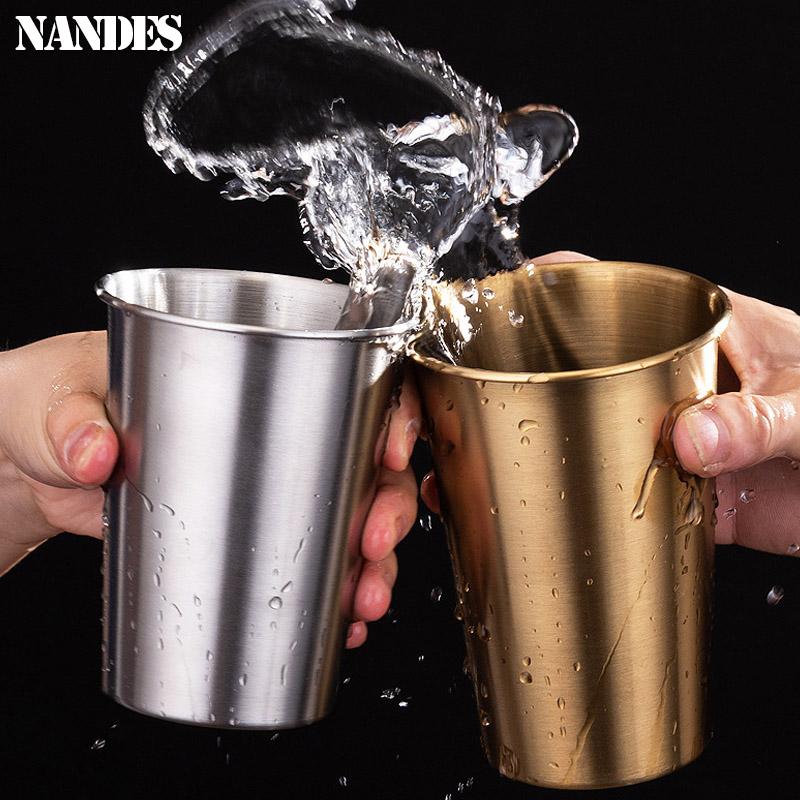 350/500ml Stainless Steel Cups Household Office Bar Kitchen Drinks Coffee Tumbler Tea Drinking Beer Mug Metal Travel Drink Cup