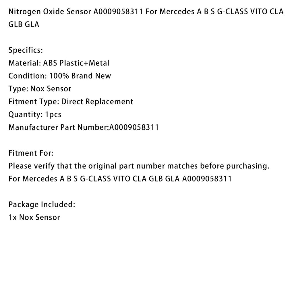 Nitrogen Oxide Sensor A0009058311 For Mercedes A B S G-CLASS VITO CLA GLB GLA