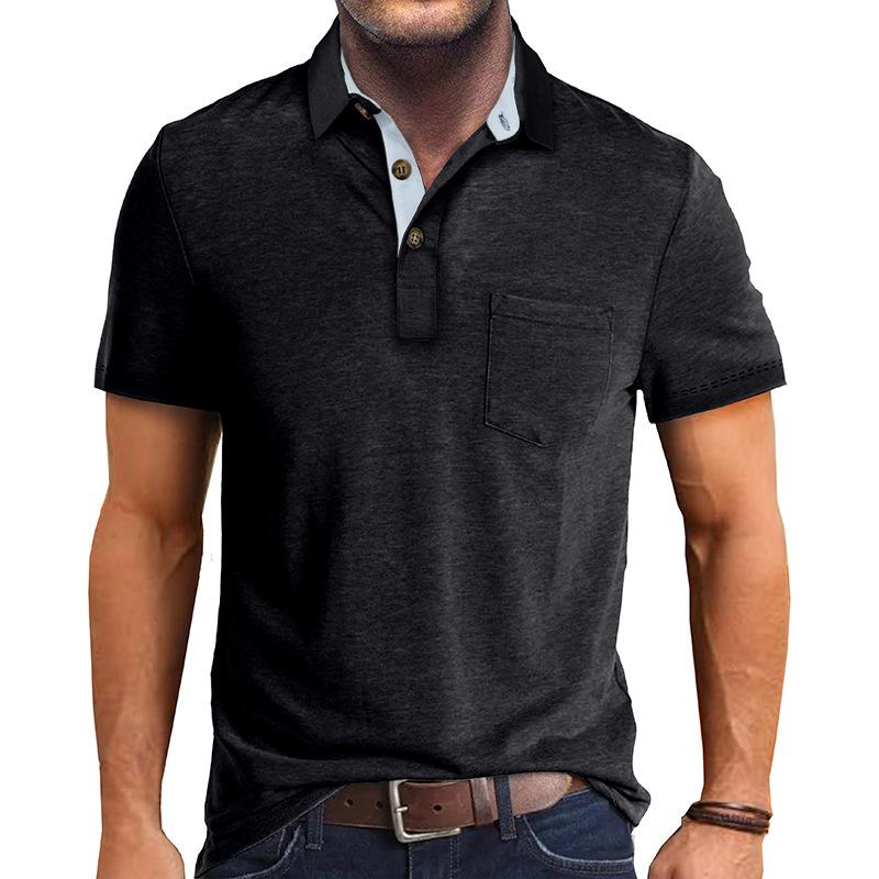 Summer New Men's Short-sleeved Lapel T-shirt POLO Collar Shirt Moisture-wicking Top