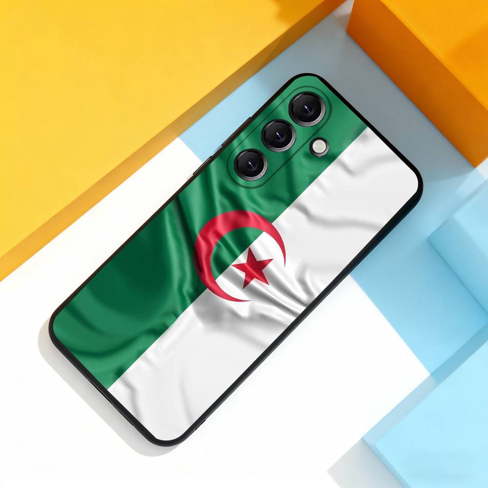 Algeria Flag Cool Phone Case For Samsung Galaxy A 73,72,51,53,52,71,22,5G,Note,J7,8,9 Soft Black Cover
