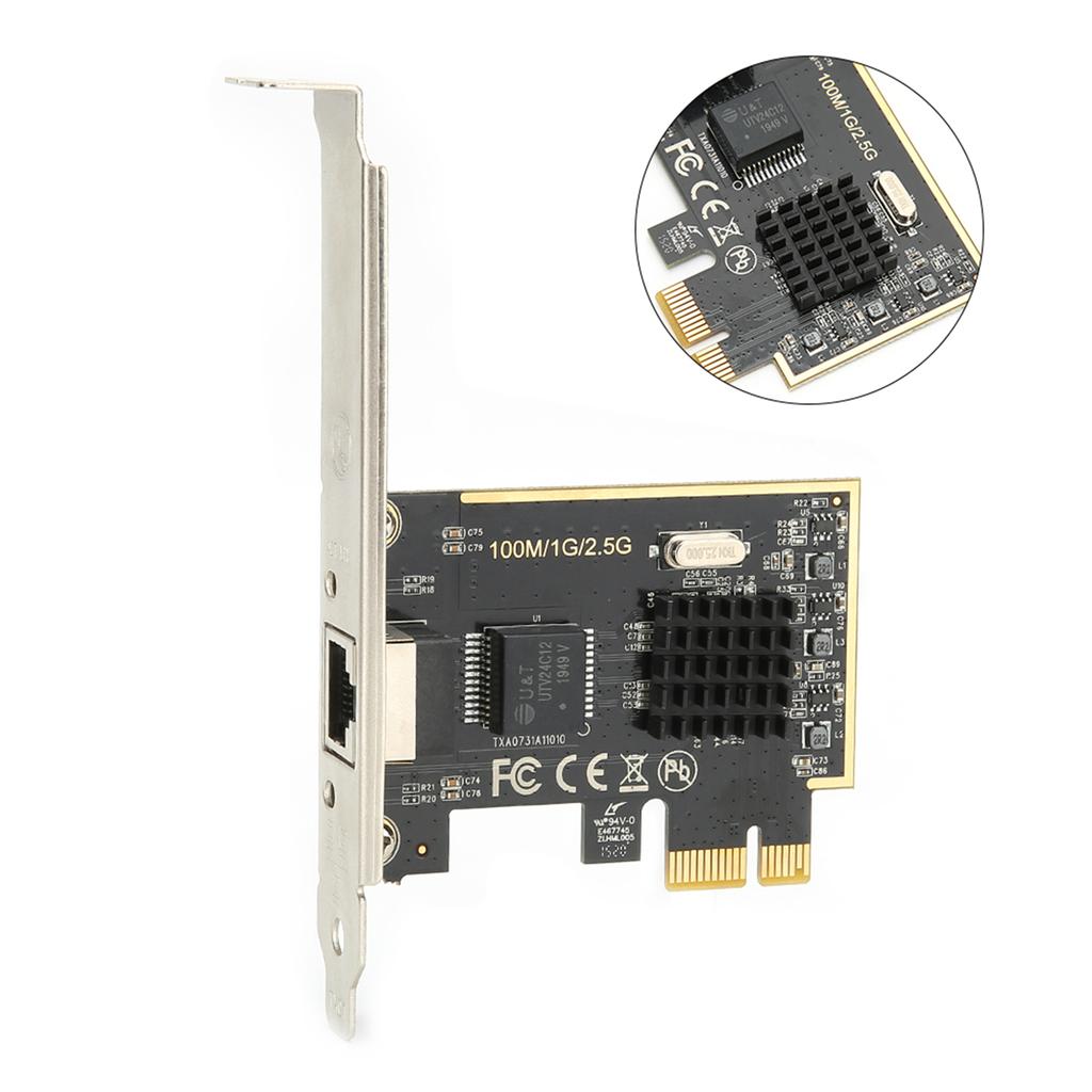 Netzwerkkarte Desktop-Computerzubehör Kabelgebundener Port PCIE auf Gigabit 2,5G 2500M für Halbduplex