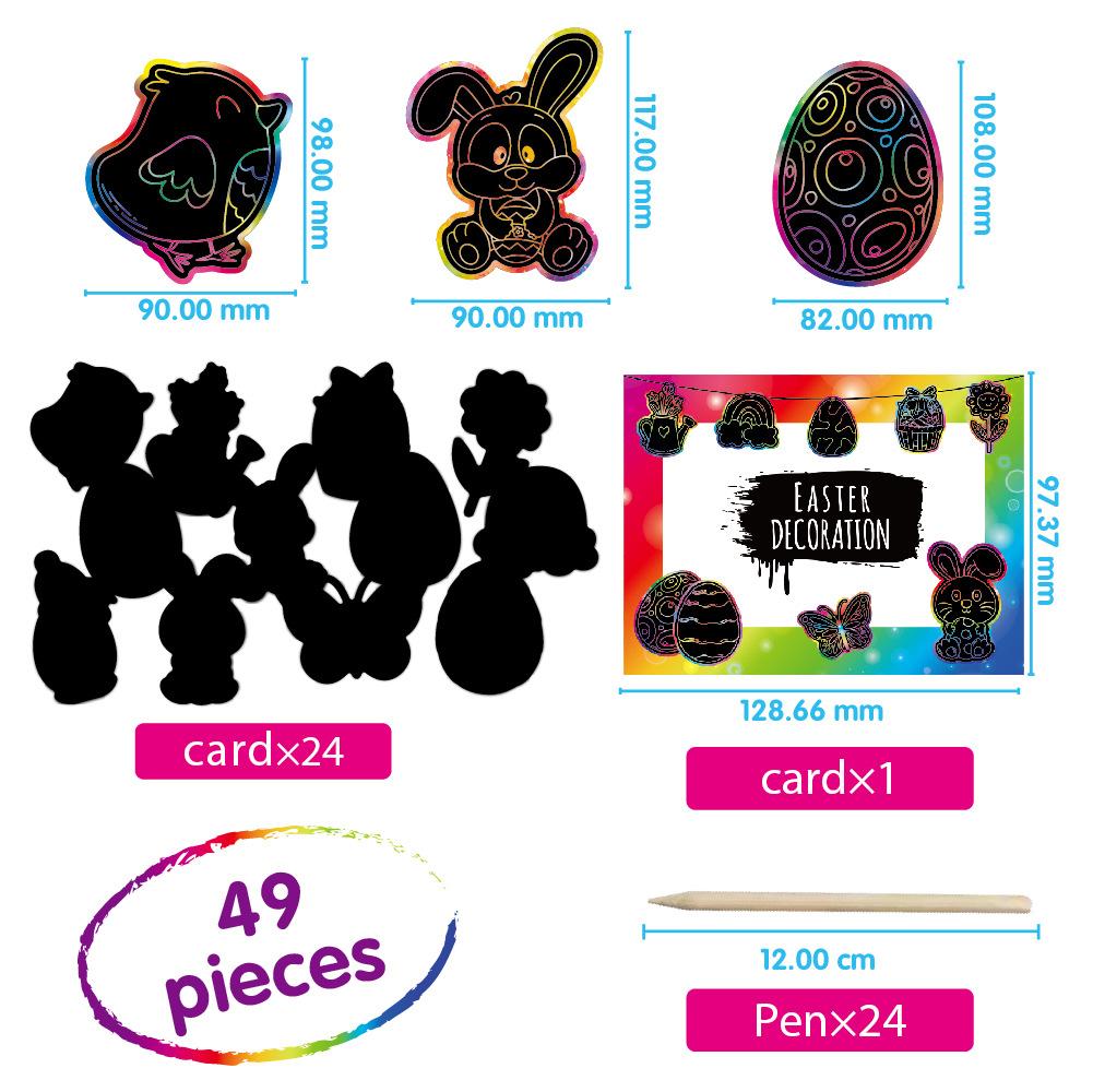 

Трансграничная Пасха Соскребание Ручная работа DIY Инопланетянин Декоративное Соскребание Граффити Акварель Веселье Раннее Образование Просвещение Красочная Живопись чёрный/розовый