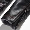Men's Multi-Pocket Plush Thickened PU Leather Jacket Vintage Business Casual Jacket
