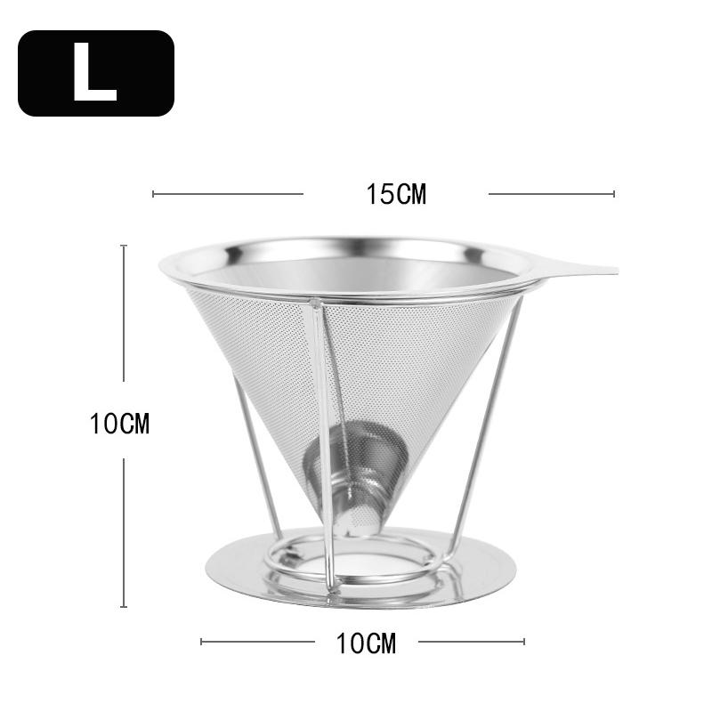 Stainless Steel Coffee Filtration 800 Mesh Coffee Dripper With Holder Coffees Drip Mesh Kitchen Coffee Strainer Coffee Accessories