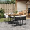 Vidaxl 5-Cz. Garden Furniture Set With Cushions, Black, Poly Rattan