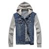 2026 Primavera Otoño Chaqueta Vaquera con Capucha para Hombre Ropa Casual Urbana Chaquetas Vaqueras Chaqueta Vaquera para Hombre Abrigo Desmontable para Hombre