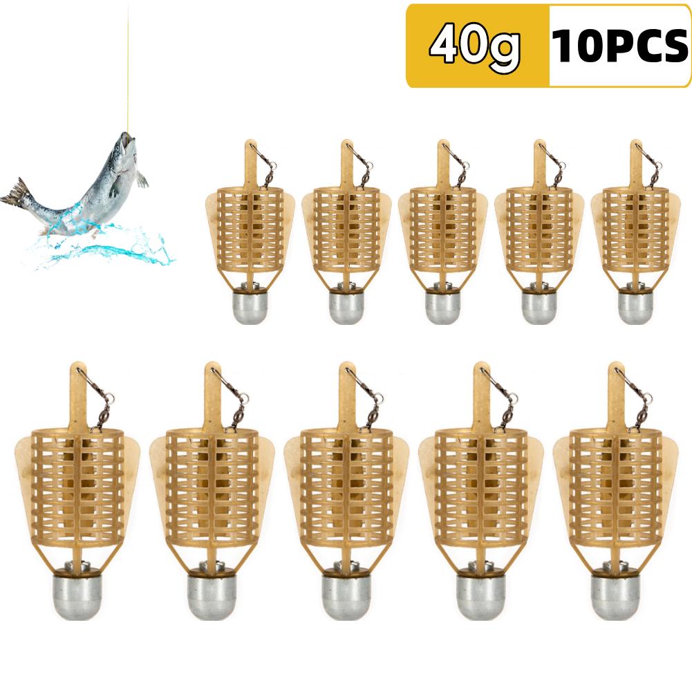 5/10/20PCS Fishing Feeder Baits Cage Fishing Lure Hooks with Iron Head Feeder Basket Components Carp Bait Cage Fishing Part